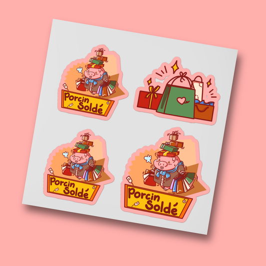 SUPERPACK Stickers Porcin Soldé