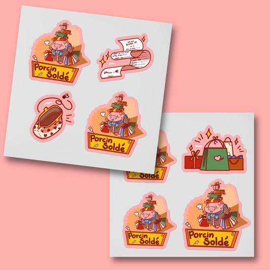 SUPERPACK Stickers Porcin Soldé