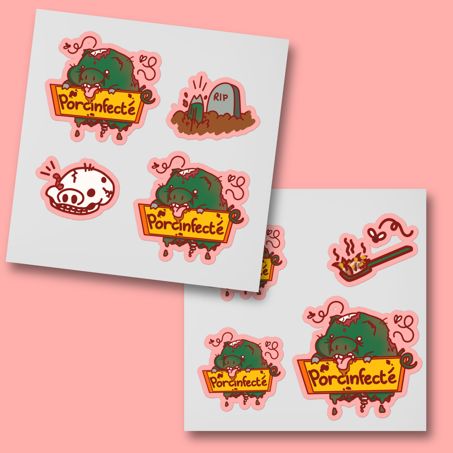 Pack de 5 Stickers Porcinfecté + 3 Bonus !
