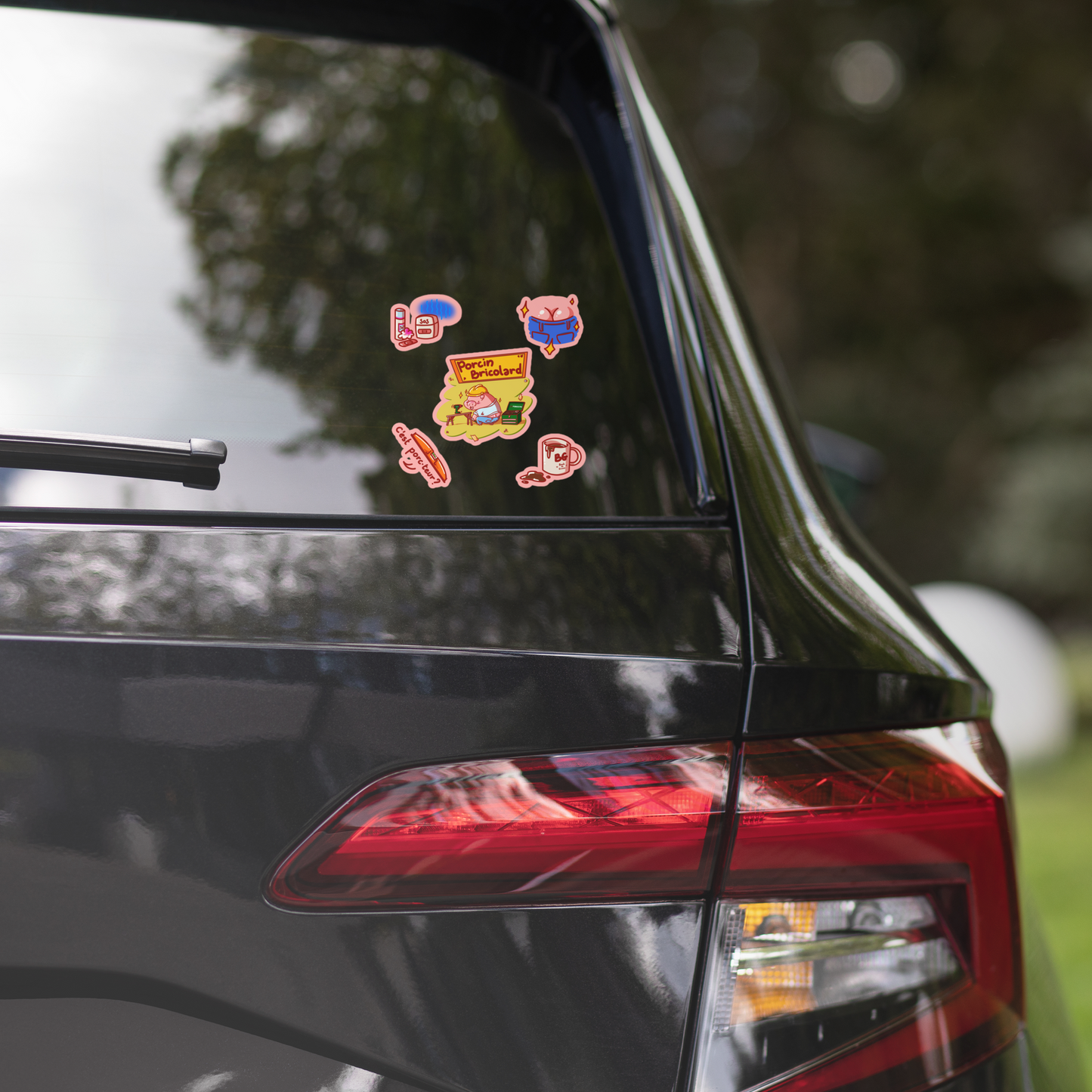 Stickers Porcin Bricolard